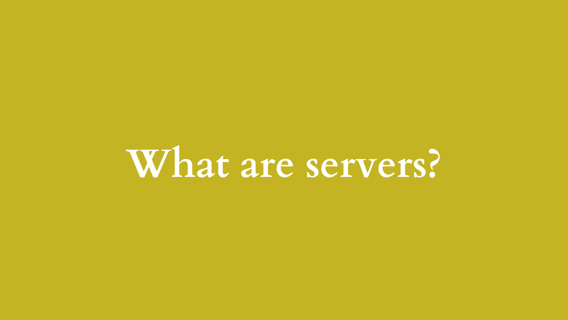 what are servers