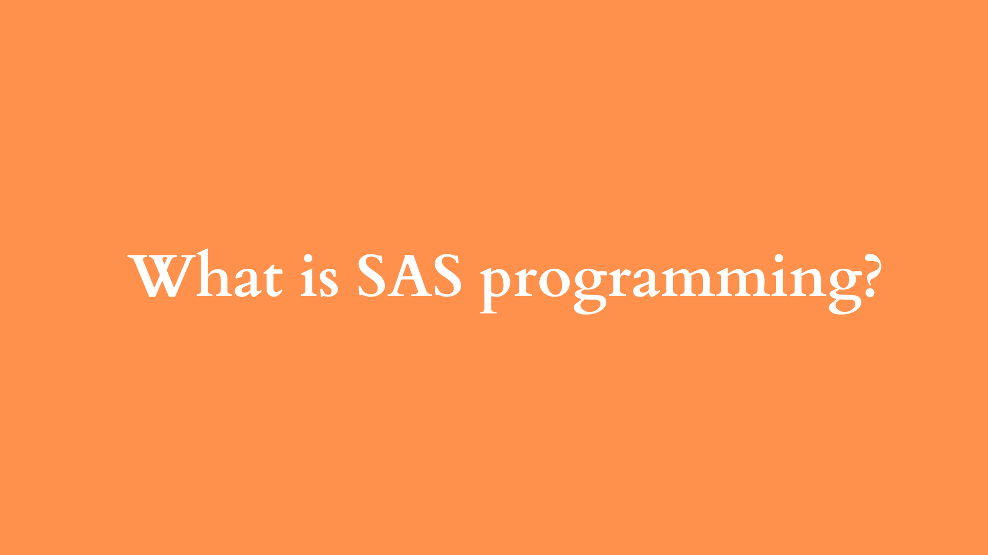 what is sas programming