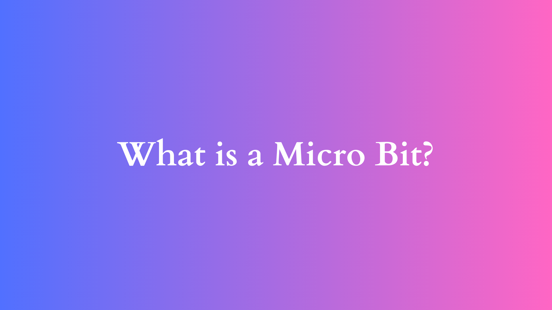 What is a micro bit - ILIPUTER